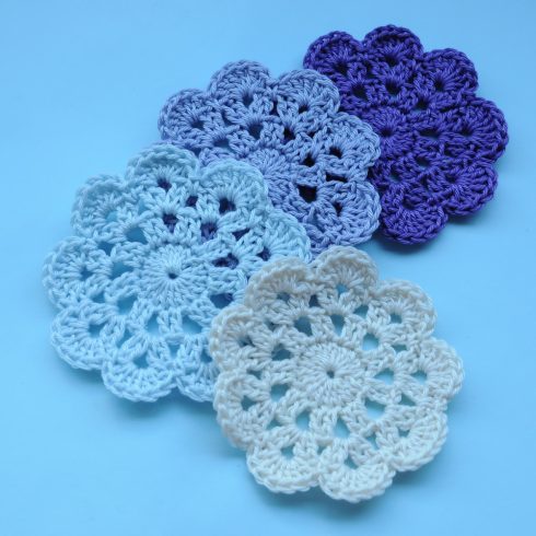 Horgolt poháralátét szett 4 darabos