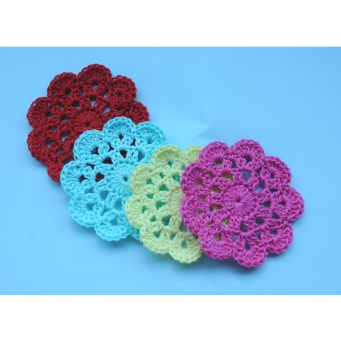 Horgolt poháralátét szett 4 darabos