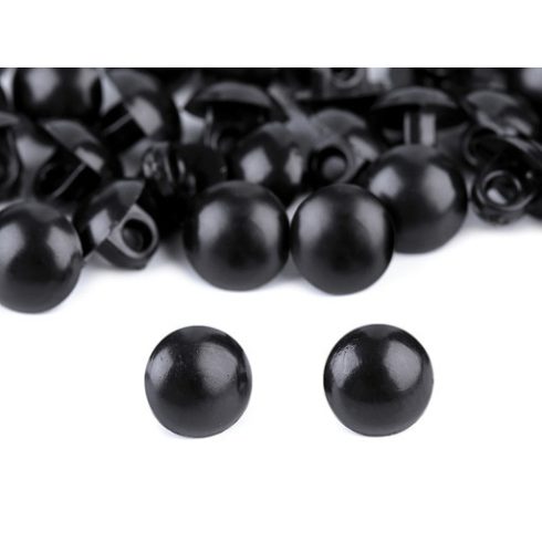 Fekete 7 mm-es gomb - szemnek amigurumihoz