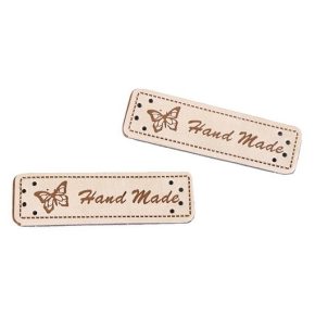 Handmade feliratú címke - natúr szín