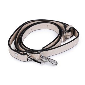 Műbőr táskafül (heveder) - világos beige, nikkel