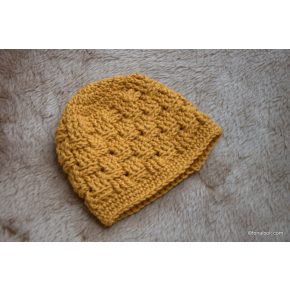 Mustársárga kockás gyereksapka