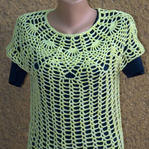 Sárga ananászmintás felső