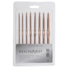 Horgolótűkészlet rózsaarany színben