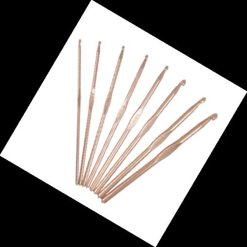 Horgolótűkészlet rózsaarany színben