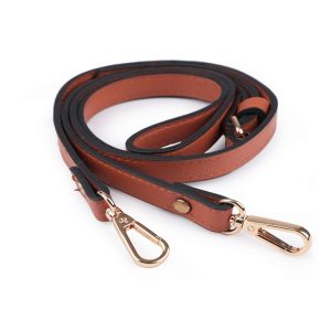 Műbőr táskafül (heveder) - konyak, arany